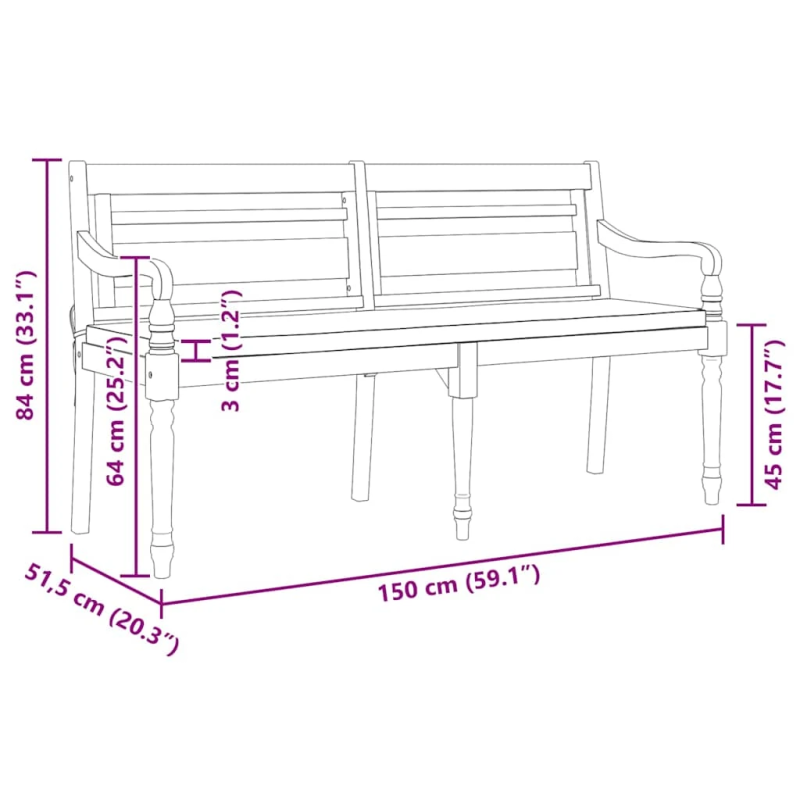 vidaXL sols ar matraci, 150 cm, masīvs tīkkoks