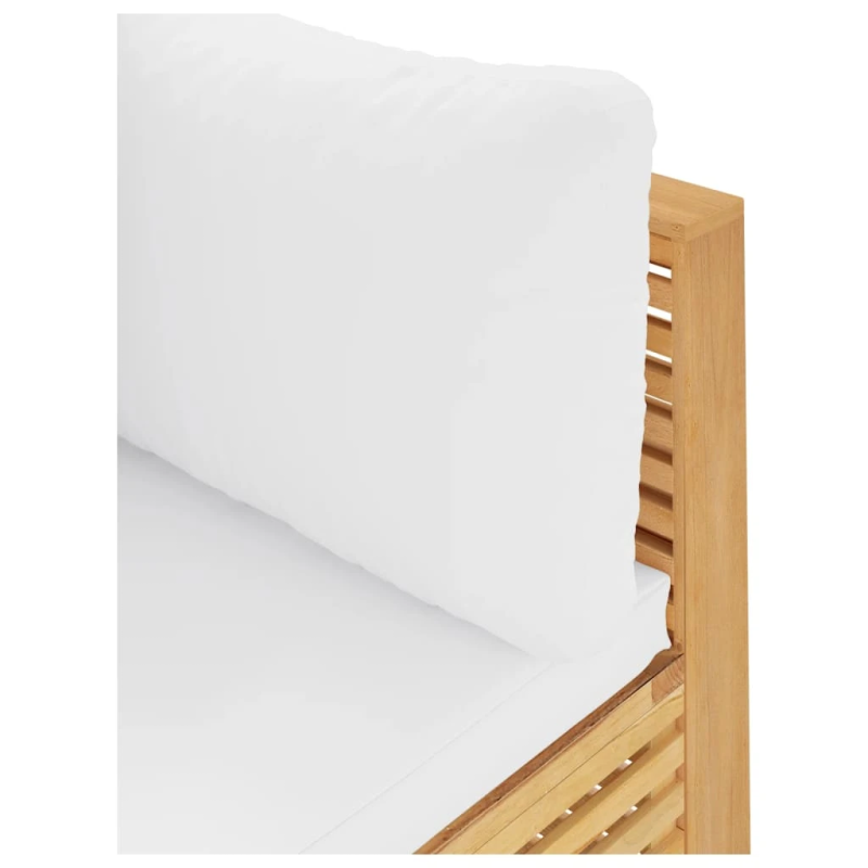 vidaXL dārza stūra sols ar krēmkrāsas spilveniem, masīvs tīkkoks