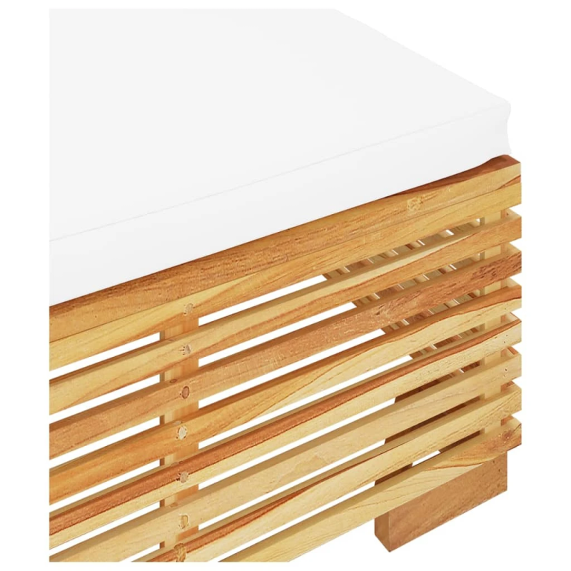 vidaXL dārza kāju balsts ar krēmkrāsas spilveniem, masīvs tīkkoks