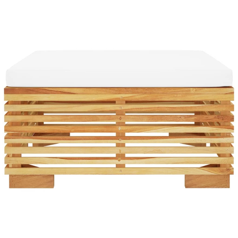 vidaXL dārza kāju balsts ar krēmkrāsas spilveniem, masīvs tīkkoks