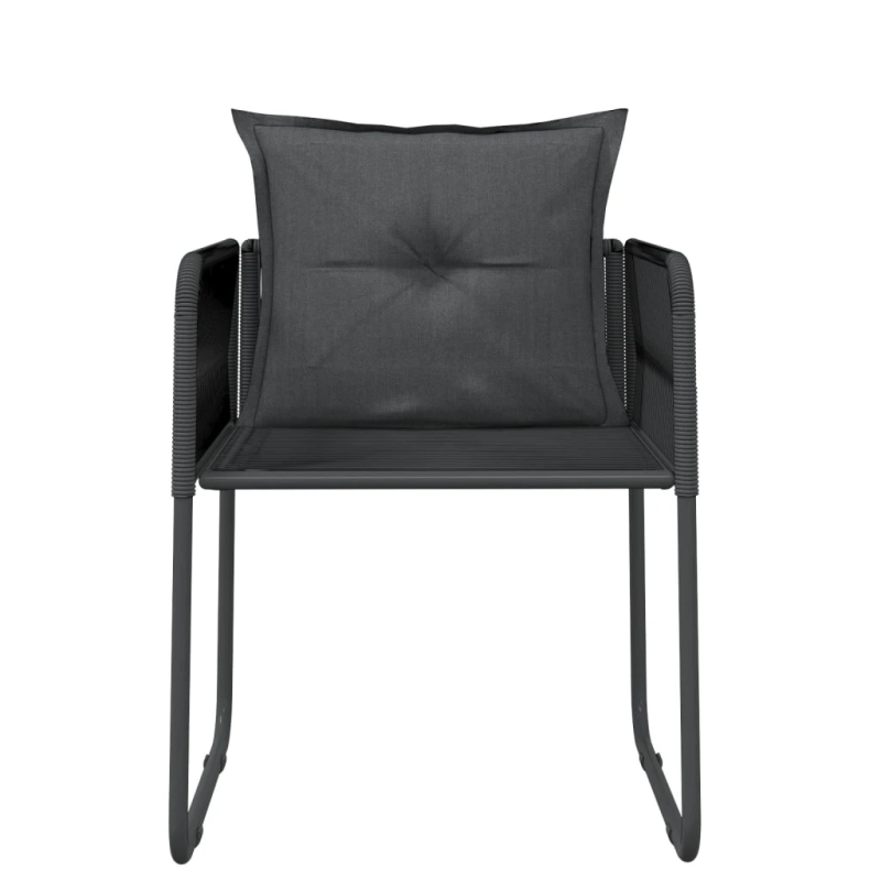 vidaXL 9-daļīgs dārza mēbeļu komplekts, melns