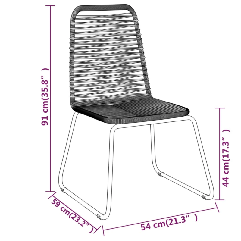 vidaXL 3-daļīgs dārza mēbeļu komplekts, melns