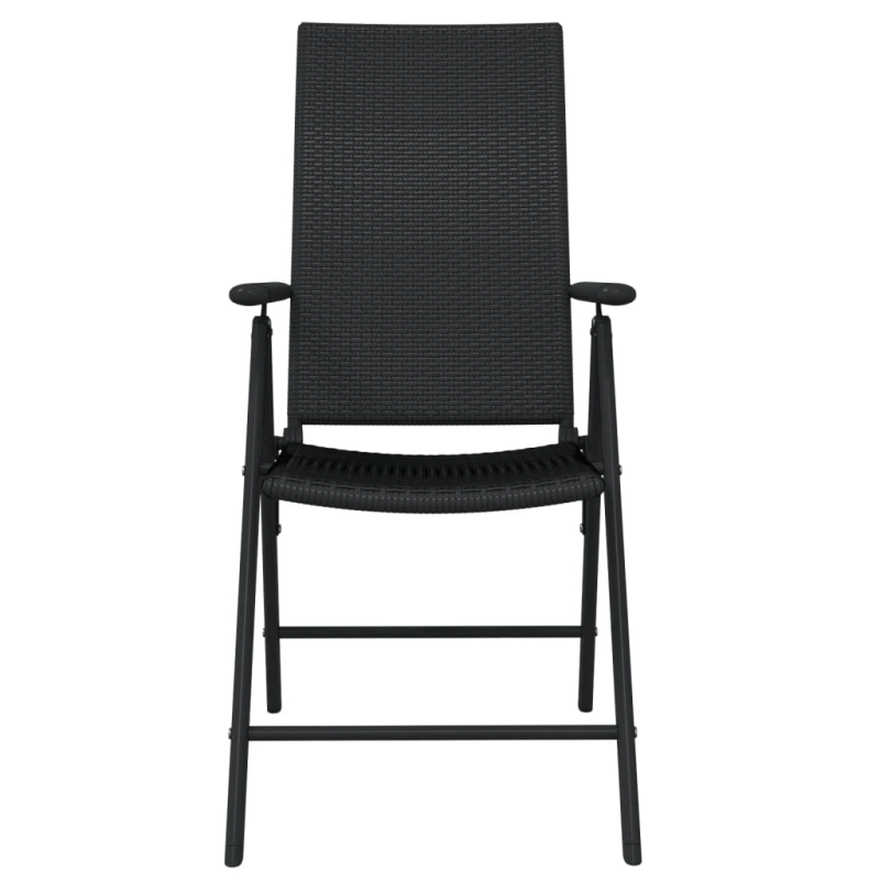 vidaXL 5-daļīgs dārza mēbeļu komplekts, melns