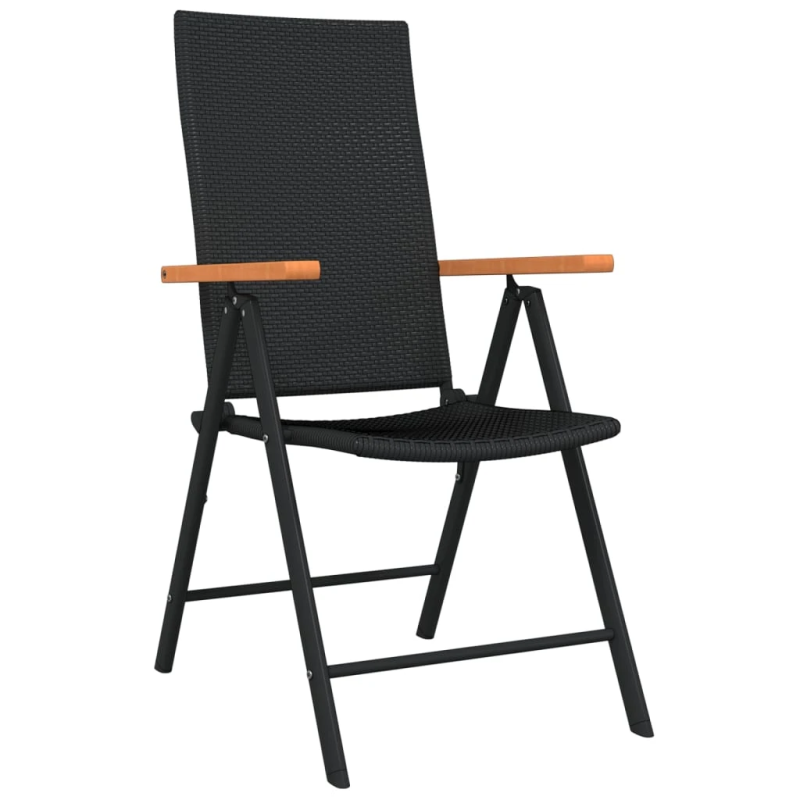 vidaXL 5-daļīgs dārza mēbeļu komplekts, melns