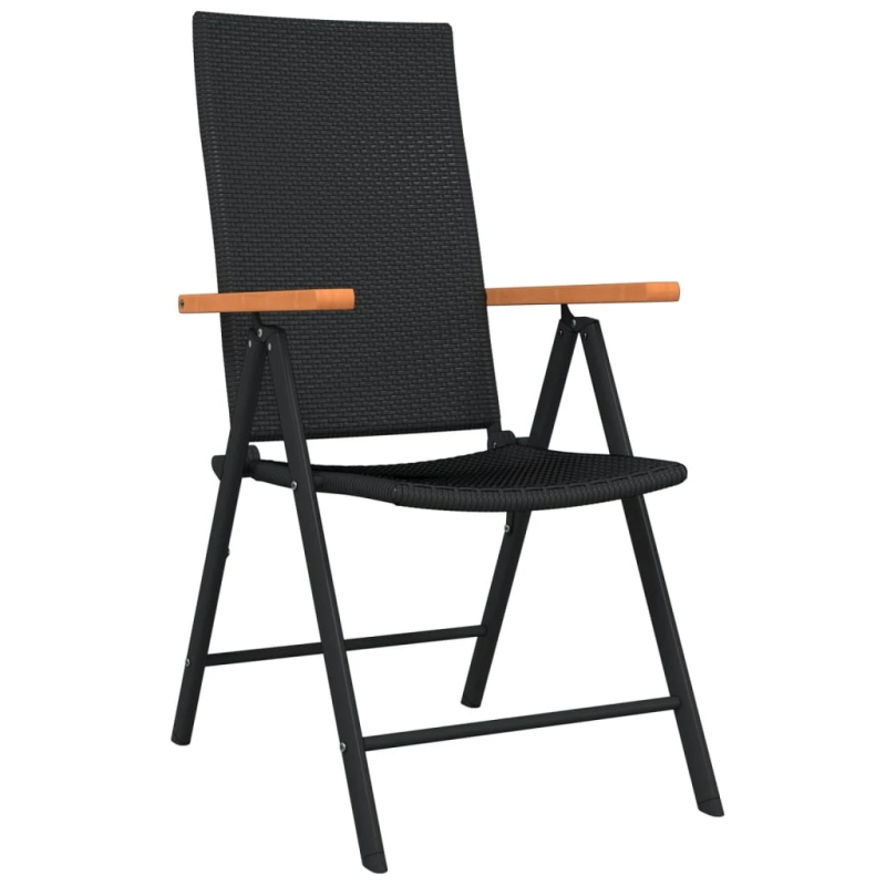 vidaXL 5-daļīgs dārza mēbeļu komplekts, melns