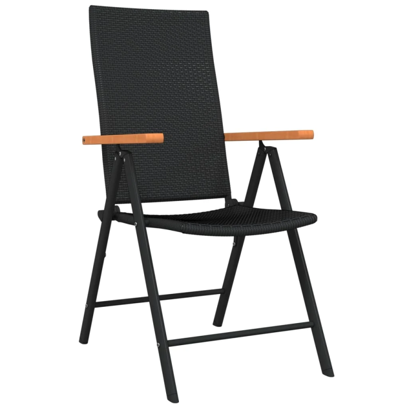 vidaXL 5-daļīgs dārza mēbeļu komplekts, melns