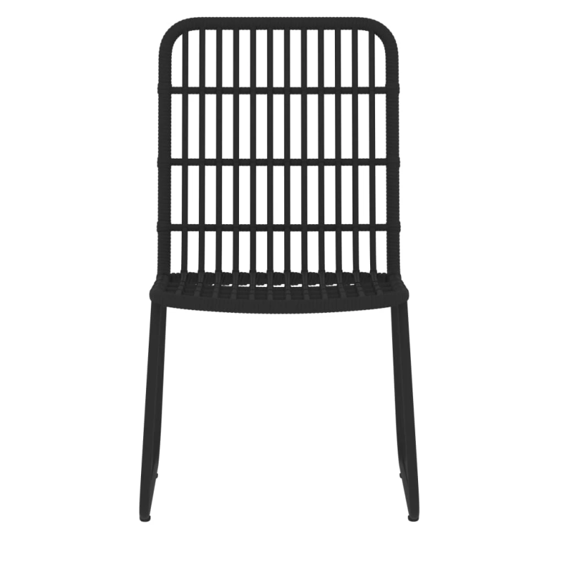 vidaXL 5-daļīgs dārza mēbeļu komplekts, melns