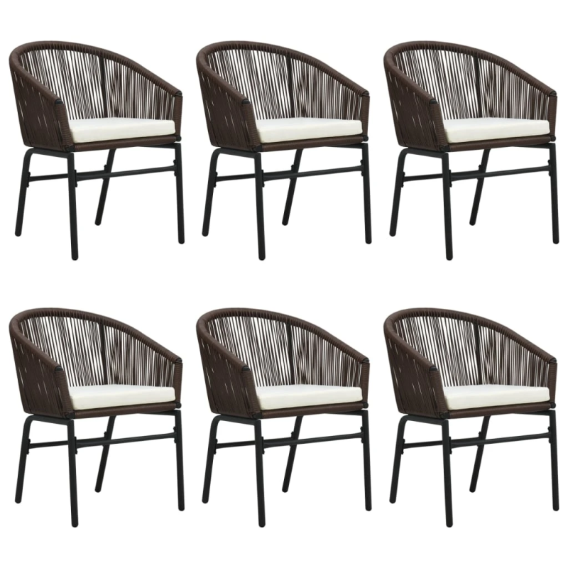 vidaXL 7-daļīgs dārza mēbeļu komplekts, brūns