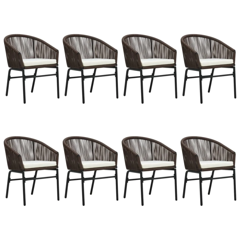 vidaXL 9-daļīgs dārza mēbeļu komplekts, brūns