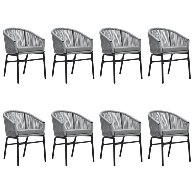 vidaXL 9-daļīgs dārza mēbeļu komplekts, pelēks