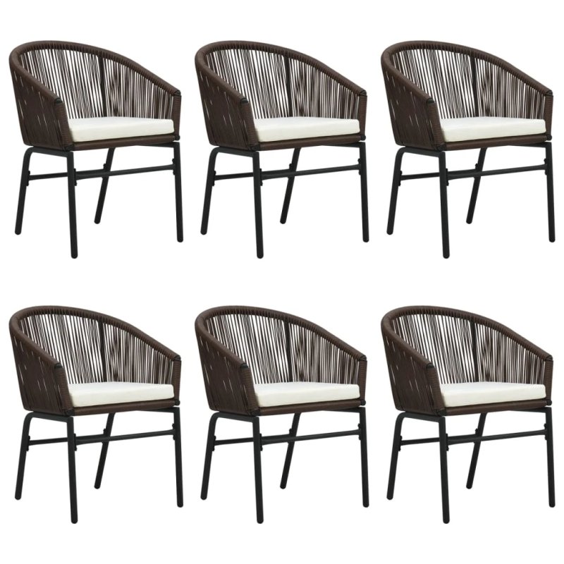 vidaXL 7-daļīgs dārza mēbeļu komplekts, brūns