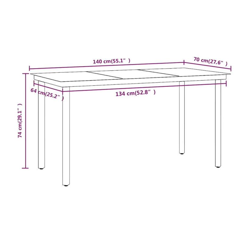 vidaXL 7-daļīgs dārza mēbeļu komplekts ar matračiem, pelēka ar melns