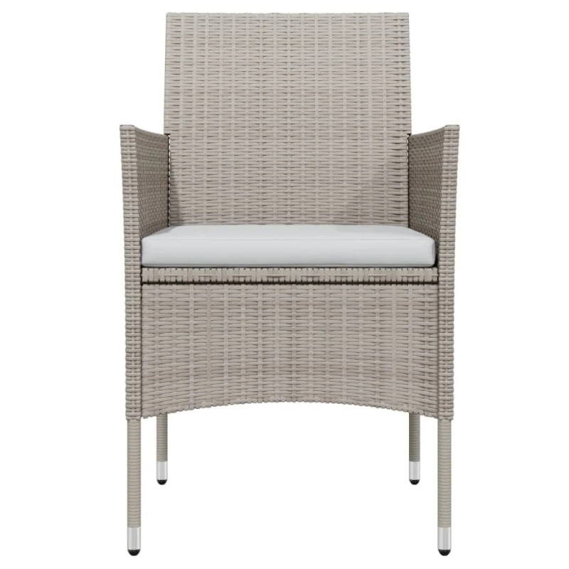 vidaXL 7-daļīgs dārza mēbeļu komplekts ar matračiem, bēša ar melns