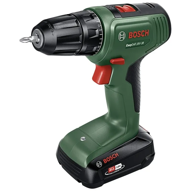 Akumuliatorinis suktuvas-gręžtuvas su akumuliatoriumi Bosch EasyDrill 18V-38, 18 V, 2 Ah