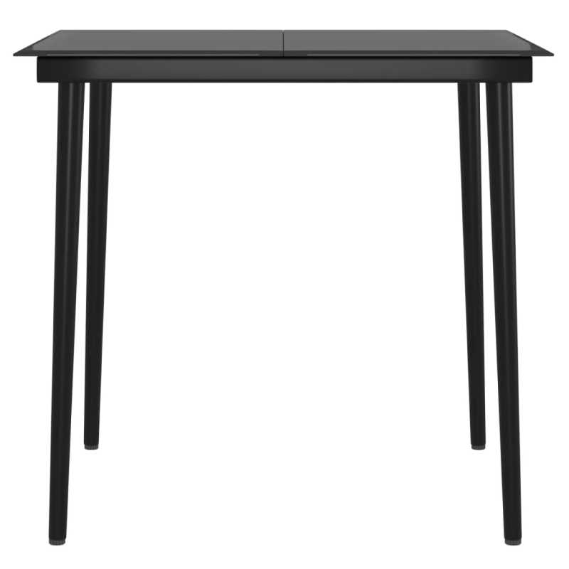 vidaXL 3-daļīgs dārza mēbeļu komplekts ar matračiem, pelēks, melns