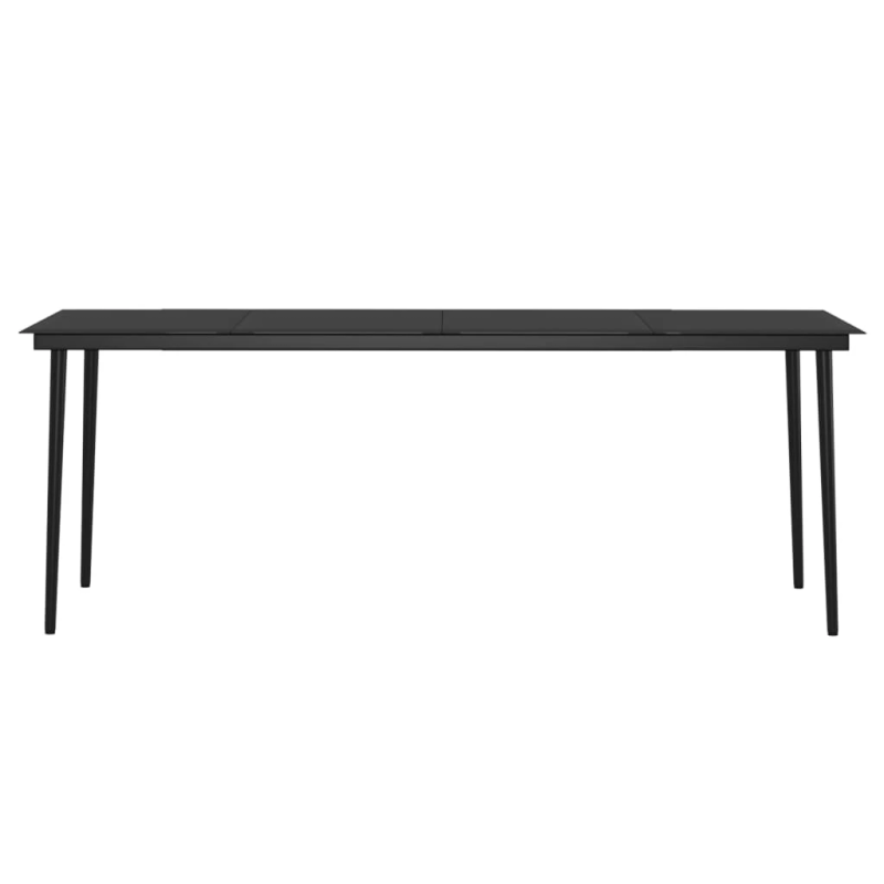 vidaXL 9-daļīgs dārza mēbeļu komplekts ar matračiem, pelēks, melns