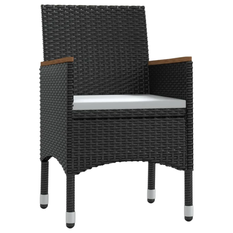 vidaXL 9-daļīgs dārza mēbeļu komplekts, matrači, melns