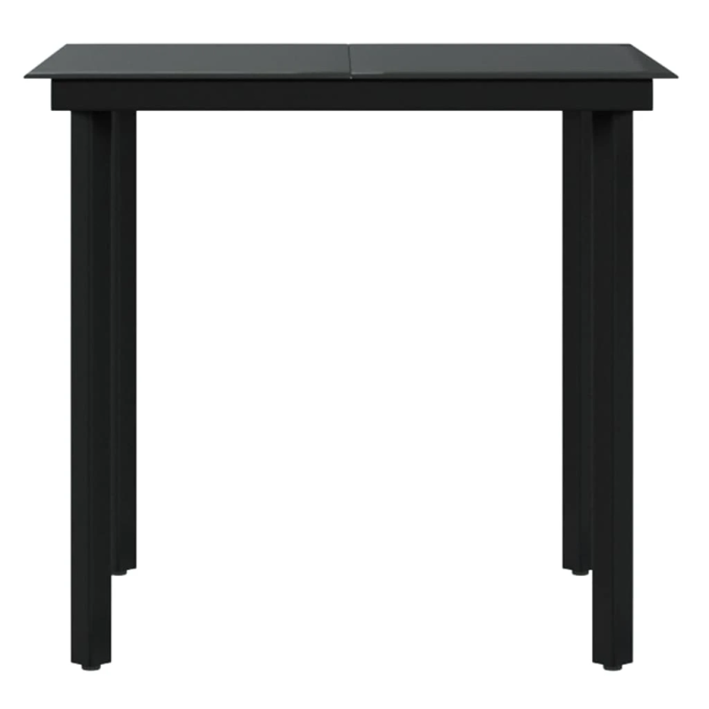 vidaXL 5-daļīgs dārza mēbeļu komplekts ar matračiem, pelēks, melns