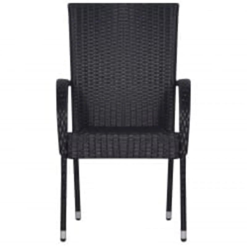 vidaXL 3-daļīgs dārza mēbeļu komplekts, melns