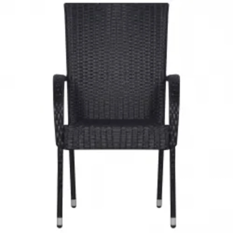 vidaXL 5-daļīgs dārza mēbeļu komplekts, melns