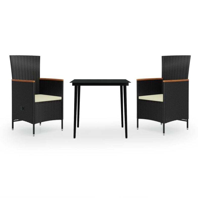 vidaXL 3-daļīgs dārza mēbeļu komplekts ar matračiem