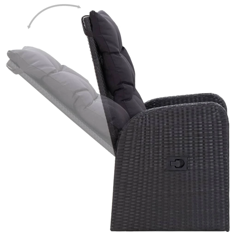 vidaXL 3-daļīgs dārza mēbeļu komplekts ar matračiem