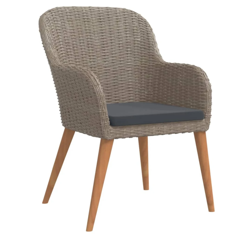 vidaXL 5-daļīgs dārza mēbeļu komplekts ar matračiem, brūns