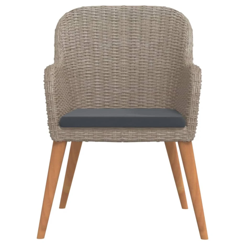 vidaXL 3-daļīgs dārza mēbeļu komplekts ar matračiem, brūns