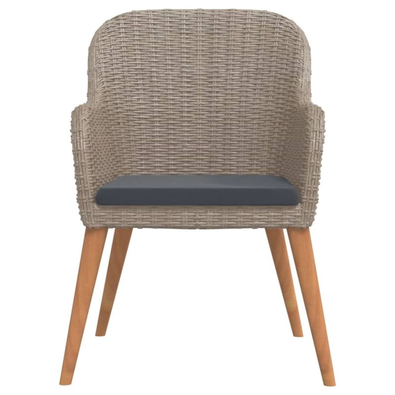 vidaXL 5-daļīgs dārza mēbeļu komplekts ar matračiem, brūns