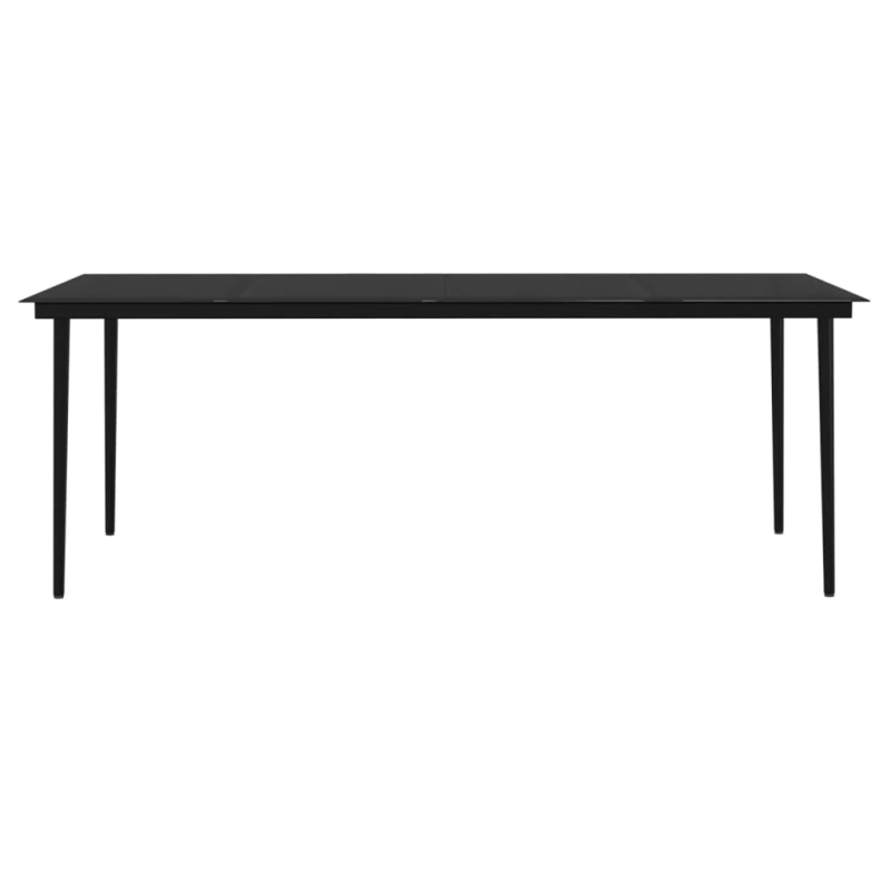 vidaXL 7-daļīgs dārza mēbeļu komplekts ar matračiem, melns