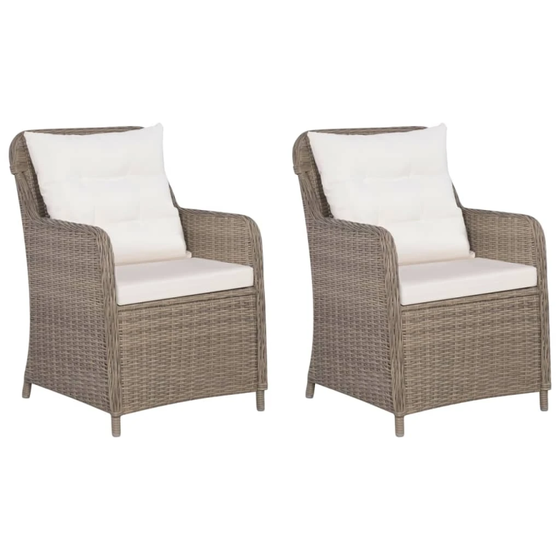 vidaXL 3-daļīgs dārza mēbeļu komplekts, brūns