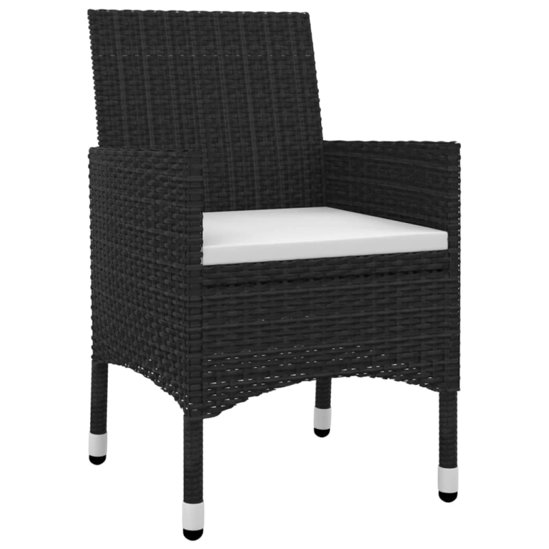 vidaXL 3-daļīgs dārza mēbeļu komplekts, PE rotangpalma, stikls