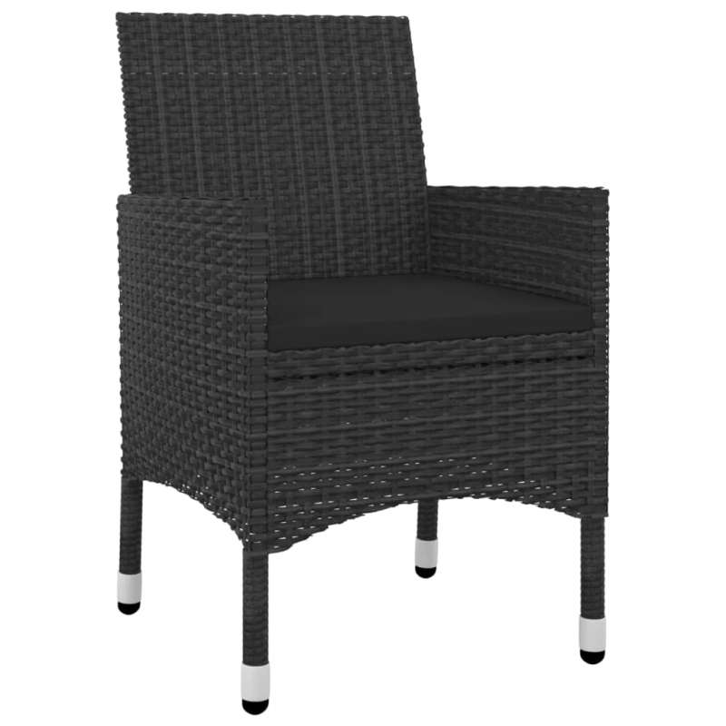 vidaXL 5-daļīgs dārza mēbeļu komplekts, PE rotangpalma, stikls