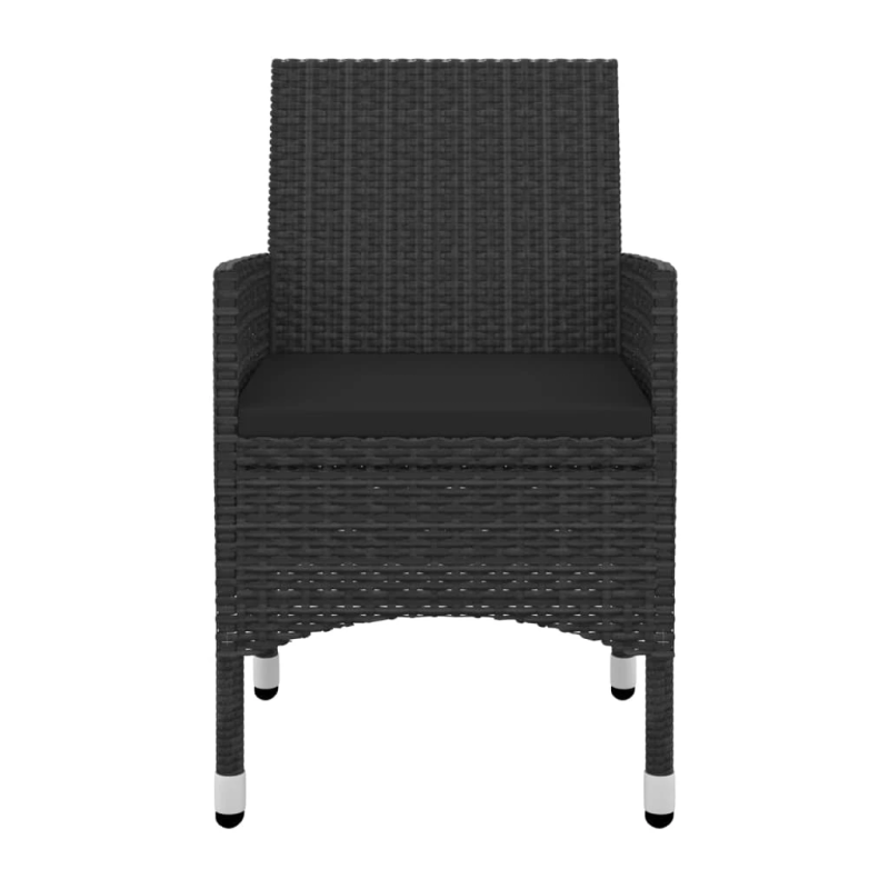 vidaXL 7-daļīgs dārza mēbeļu komplekts, matrači, rotangpalma, stikls