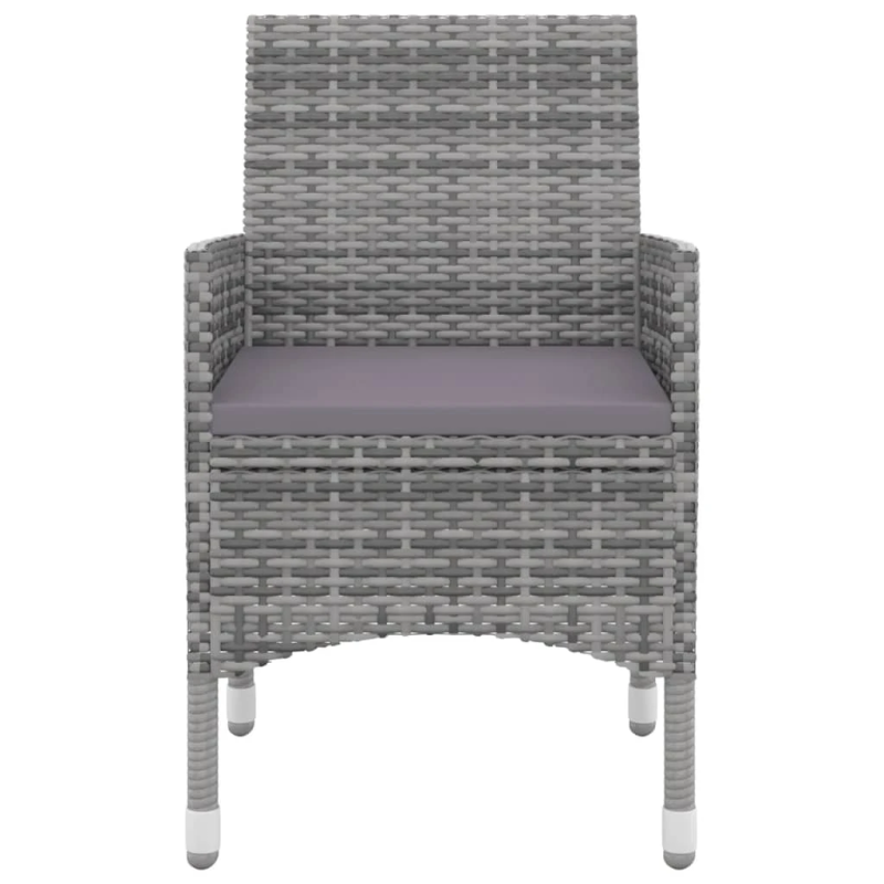 vidaXL 3-daļīgs dārza mēbeļu komplekts, PE rotangpalma, stikls