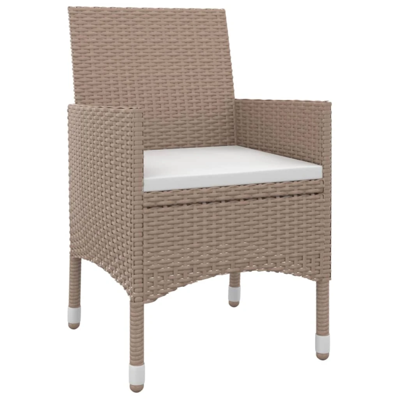 vidaXL 3-daļīgs dārza mēbeļu komplekts, PE rotangpalma, stikls