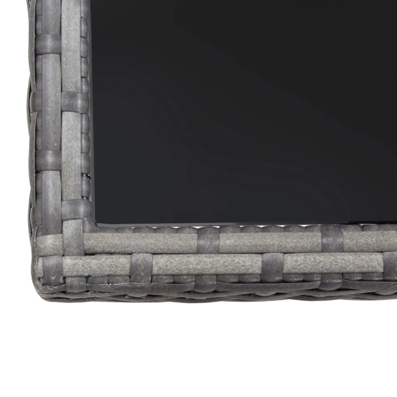 vidaXL dārza galds, pelēks, 80x80x74 cm, PE rotangpalma