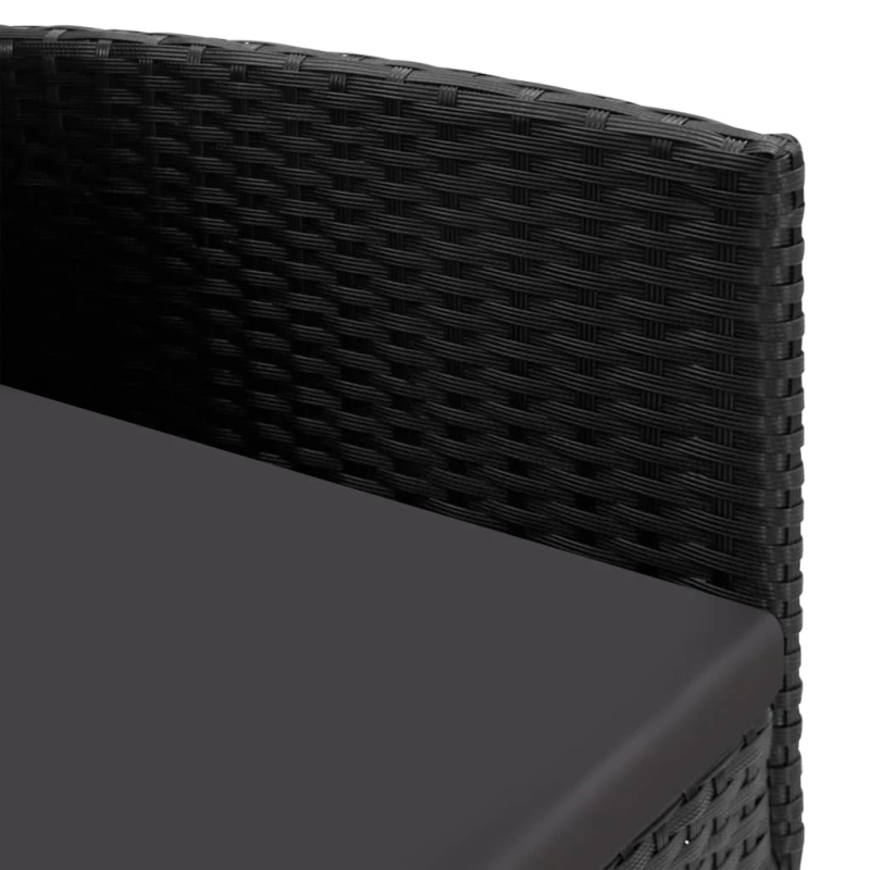 vidaXL dārza krēsli ar melniem spilveniem, 4gb., melni, PE rotangpalma