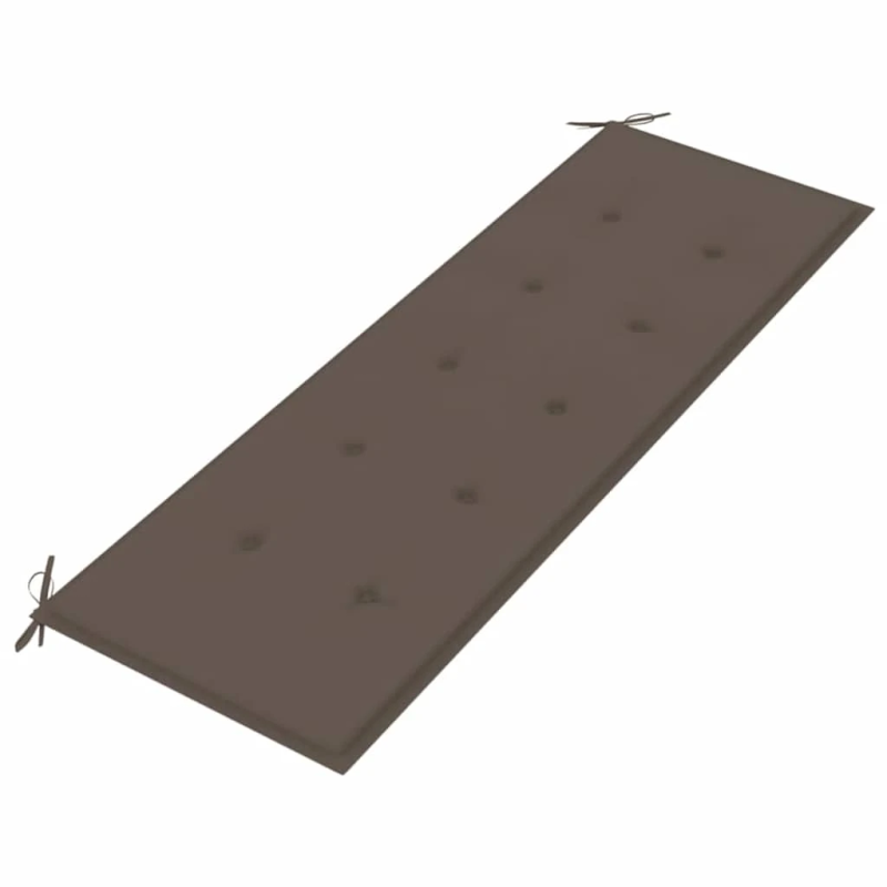 vidaXL sols ar pelēkbrūnu matraci, 150 cm, masīvs tīkkoks