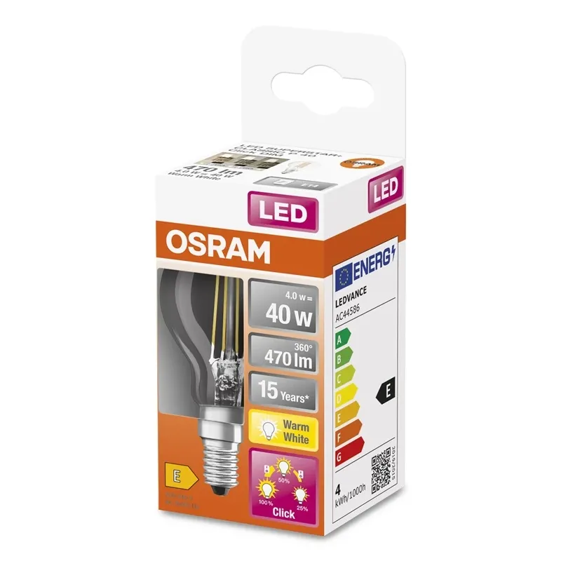 Spuldze Osram LED, P40, 2700 °K, 4 W, 470 lm