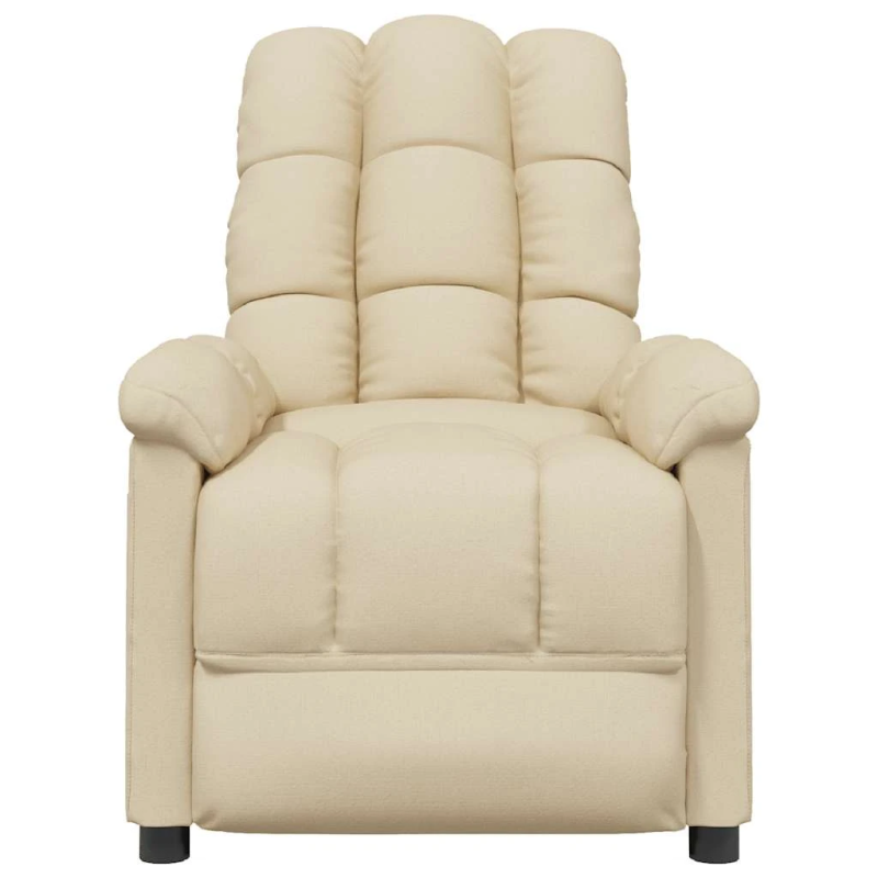 vidaXL masāžas krēsls, krēmkrāsas audums