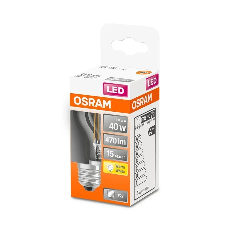 Lemputė Osram LED, P45, 2700 °K, E27, 4 W, 470 lm