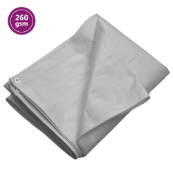 vidaXL brezenta pārklājs, 260 g-m², 6x8 m, pelēks, HDPE