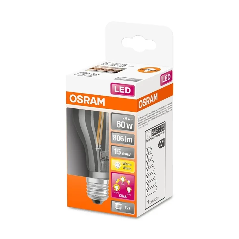 Spuldze Osram LED, A60, 2700 °K, E27, 7 W, 806 lm
