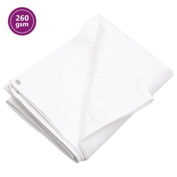 vidaXL brezenta pārklājs, 260 g-m², 6x8 m, balts, HDPE