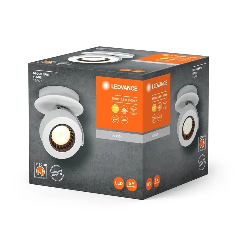 Lampa pārvietojams Ledvance Venus 4058075828124, LED, 3000 °K, 1 x 5.5 W
