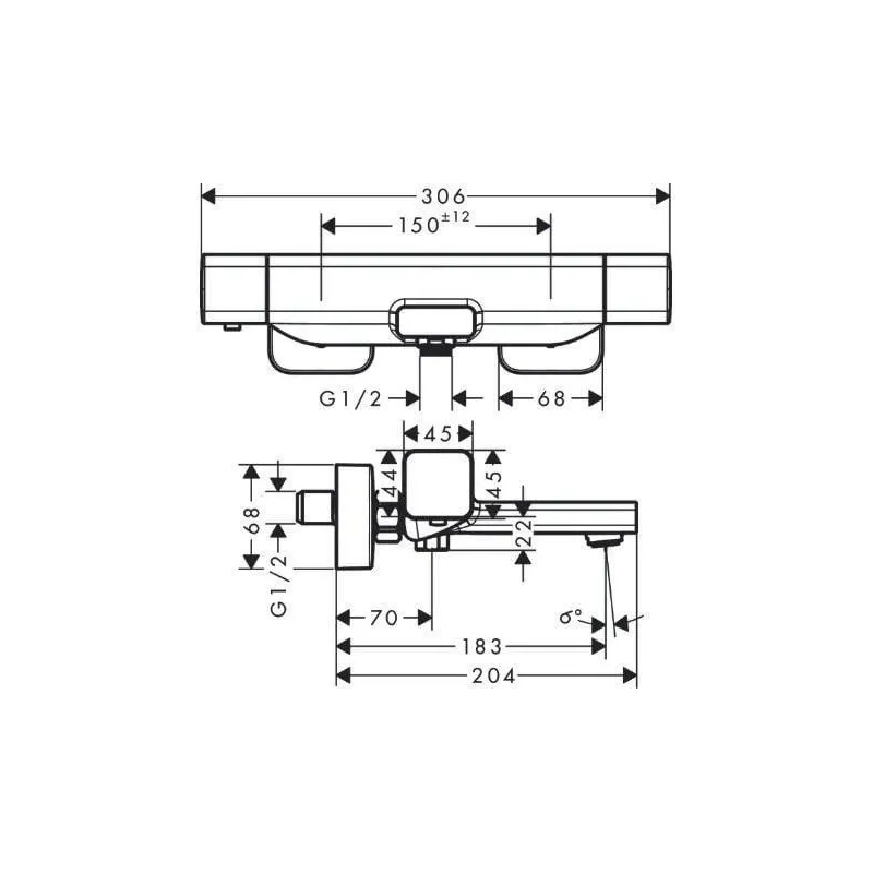 Vannas maisītājs ar termostatu Hansgrohe Ecostat E 15774000