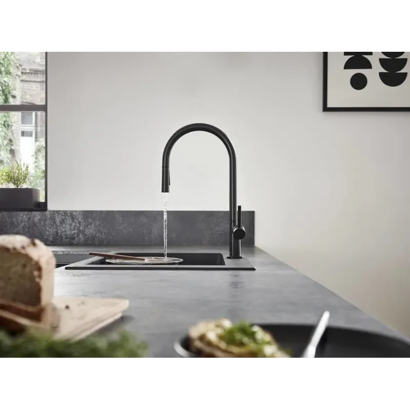 Virtuves jaucējkrāns Hansgrohe Talis M54 72800670, melna krās.