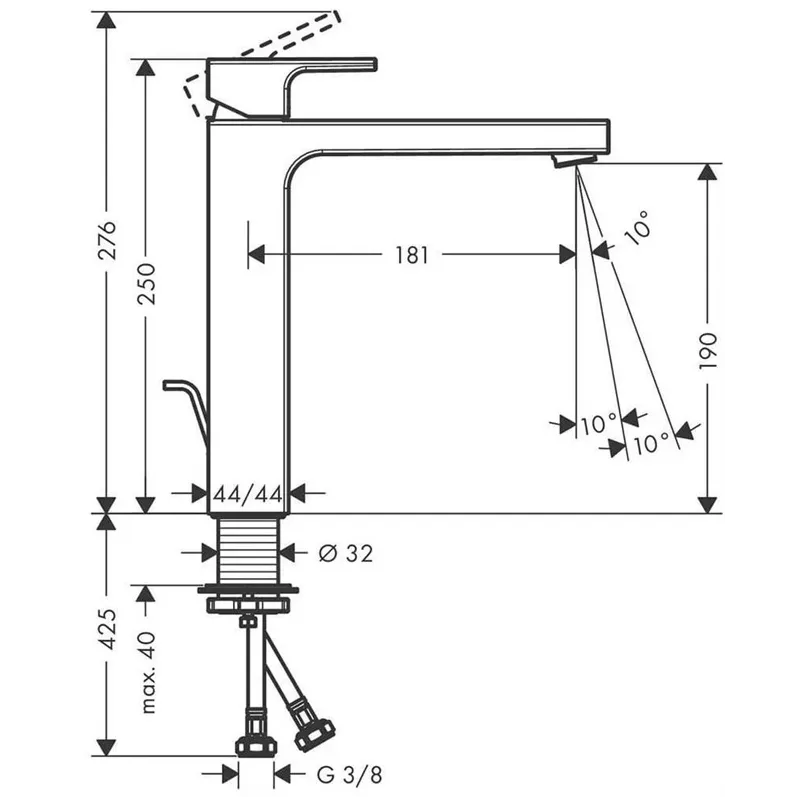 Praustuvo maišytuvas Hansgrohe Vernis Shape 71562000, chromo sp.
