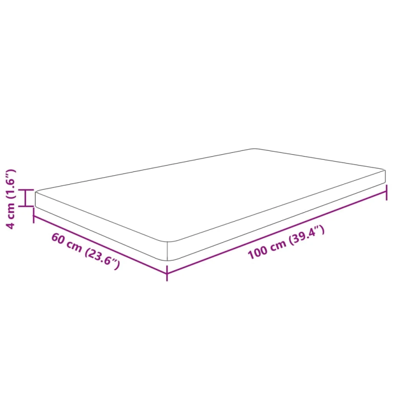 vidaXL vannasistabas virsma, 100x60x4cm , neapstrādāts masīvkoks